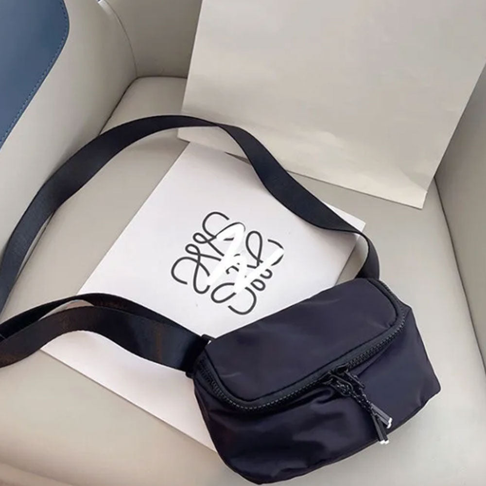 シンプルなサッチェルスリングバッグ スポーツベルトバッグ レディース ナイロンショルダーバッグ